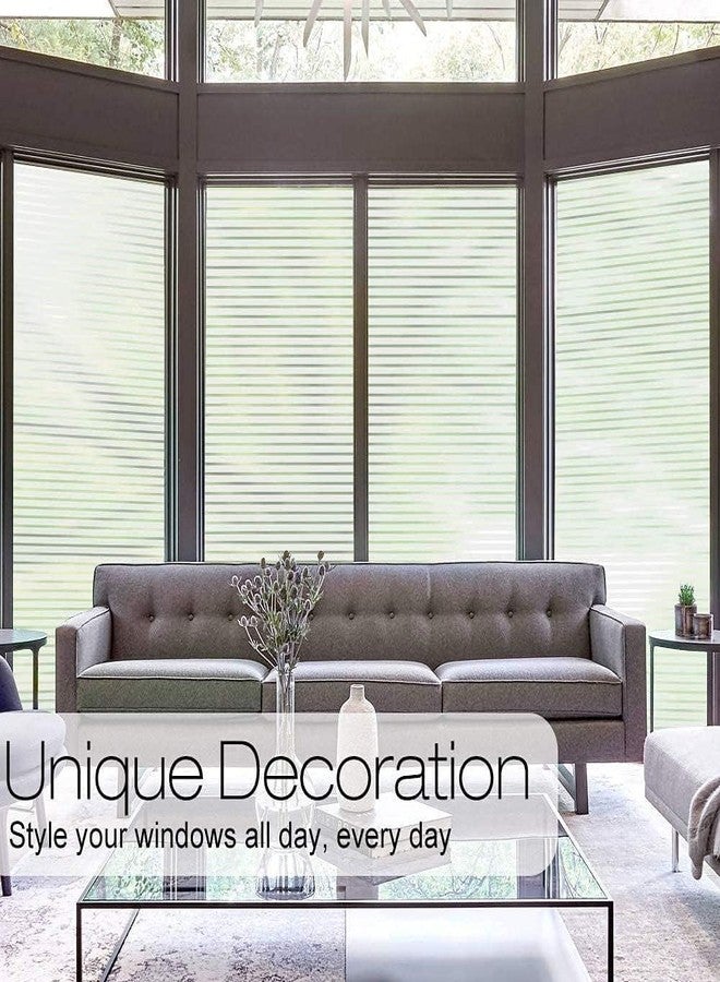 HOME13 Window Privacy Film Frosted Window Glass Film Static Cling Removable Decorative Sun Blocking Window Sticker for Home, Office (24 by 75 Inch, Stripe_Frosted) - Image 3